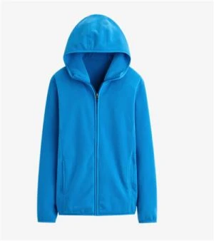 Jaqueta polar esportiva blava personalitzada a l'aire lliure